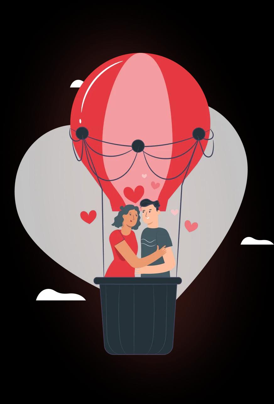 couple in balloon image